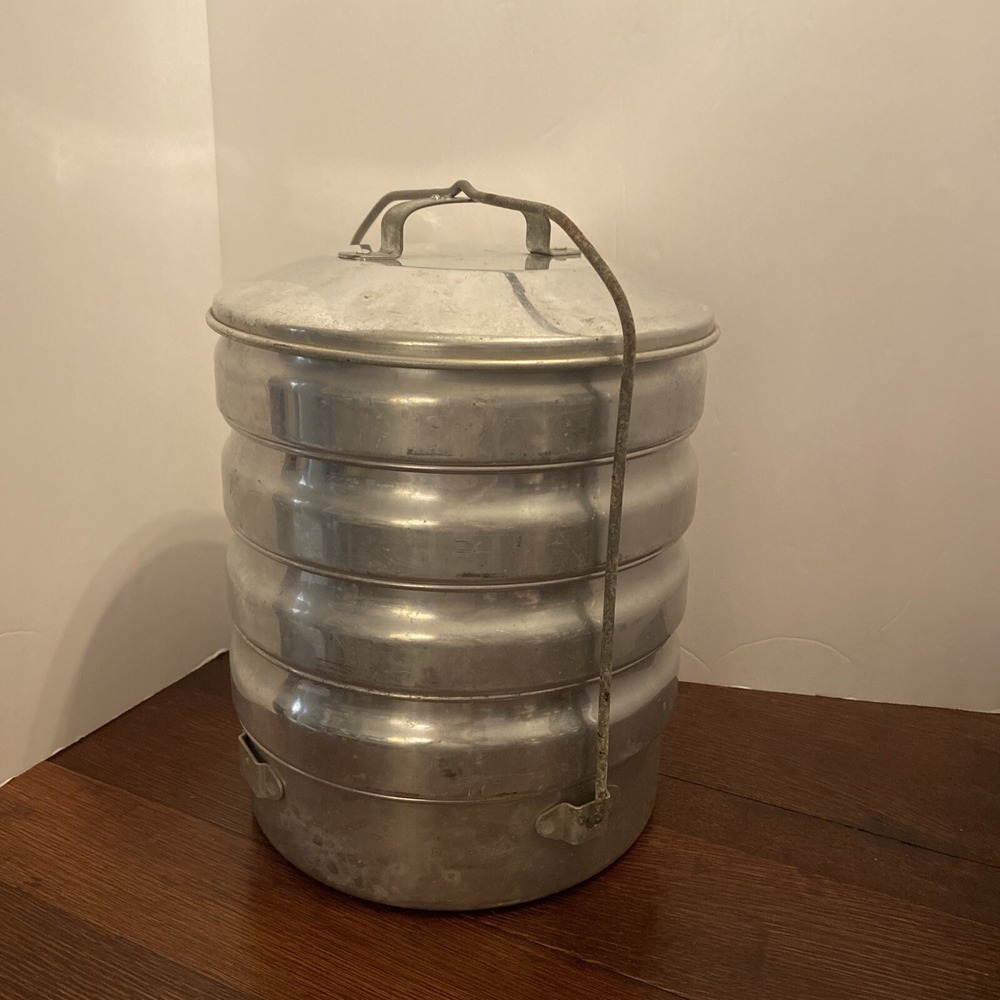 Vintage‎ Buckeye Aluminum 5 Tier Lunch Pie Camping Carrier Mardigian Product USA